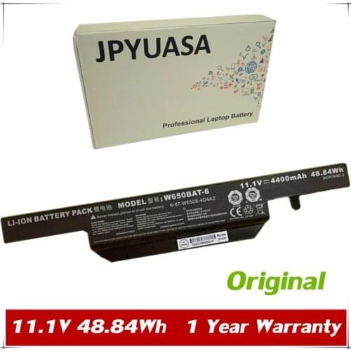 7XINbox 11.1V 4400mAh 48.84Wh Original W650BAT-6 Laptop Battery For HASEE K610C K650D K570N K710C K590C K750D batteria akku