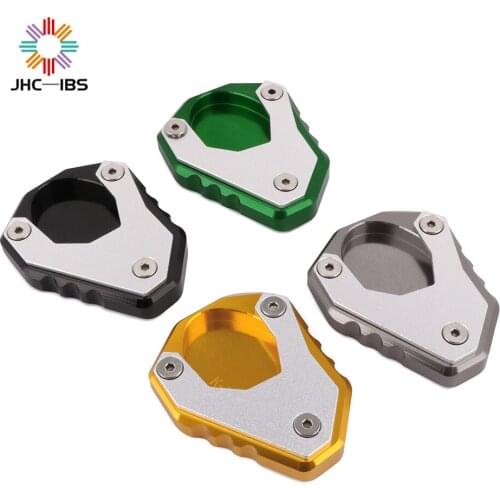 Motorcycle Aluminum Kickstand Foot Side Stand Extension Pad Support Plate For KAWASAKI Versys 650 2015 2016 2017 2018