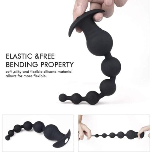 Anal Vibrator Sex Toy for Women Beads Vibrators Gay Prostate Massage Smooth Butt Silicone But Plugs Couple with Remote Control
