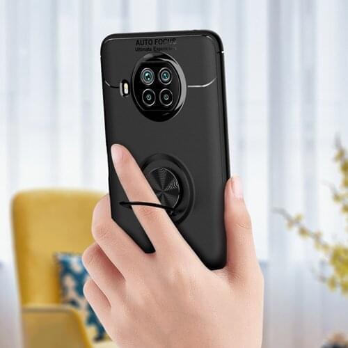 For Xiaomi Mi 10T Lite Case Luxury Ring Back Cover Soft ShockProof Silicone Case For Xiaomi Mi 10T Lite Mi10T Phone Cases