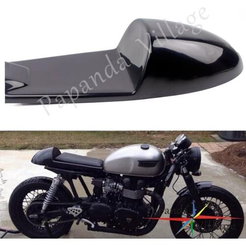 Black Motorcycle Retro Seat Vintage Hump Seat Cafe Racer Saddle Scramble Flat Pan For BMW DUCATI Honda Kawasaki KZ400 250 CB500