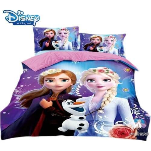 Disney Frozen Elsa and Anna bedding sets for girls bedroom decor single size quilt covers twin bedspread fitted sheet 3pcs