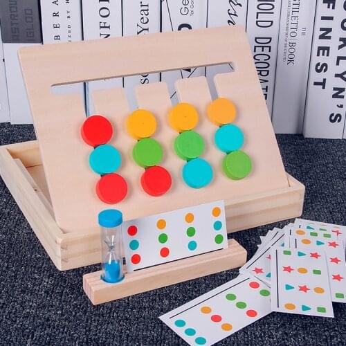 Montessori Preschool Wooden Toys Four Colors Game Color Matching Early Educational Training Teaching Aids Toys For Children Gift