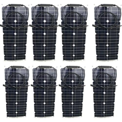 Flexible Solar Panel 12v 25w 8 Pcs Solar System 200 watt Solar Battery Charger Caravan Car Camp Motorhome Rv Boat wholesale