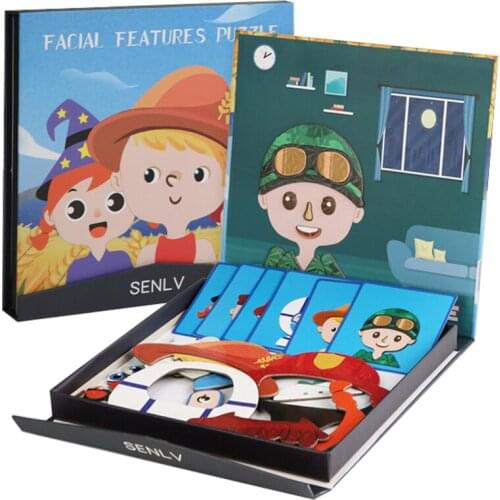 Kids Montessori Interest Toys Character Dress Up Magnetic Puzzle Change Face Match Expression Game Training Memory Education Toy
