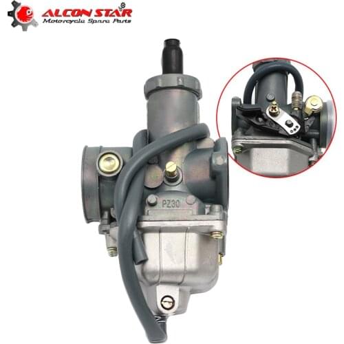 Alconstar- Manual Damper Motorcycle Carburetor KEIHIN PZ26 PZ27 PZ30 Carburetor for CG125 CG150 CG200 TTR250 and Other Motorbike