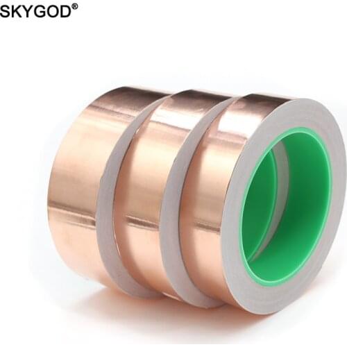 Length 20M 5/6/8/10/15/20/25/30/35/40/45/50mm Single/Double Sided Conduct Copper Foil Tapes Thickenss 0.05mm