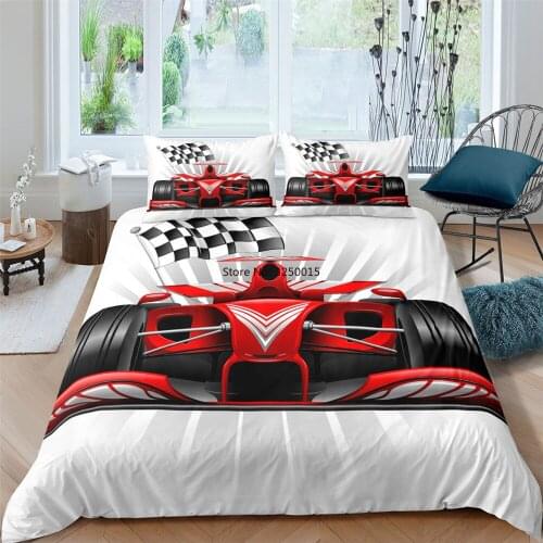Home Texitles Racing Car 3D Bedding Set Luxury Duvet Cover Set Comforter and Pillowcase Queen King Queen Double Single Size