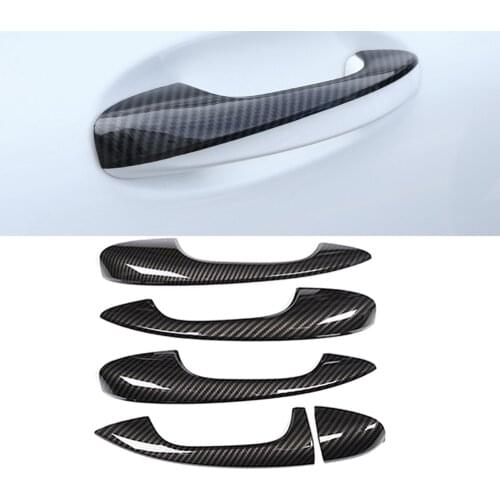 LHD! Carbon Fiber Printed Car Door Handles Cover Trim for Mercedes-Benz A Class W177 V177 2019-2021 CLA C118 W118 2020