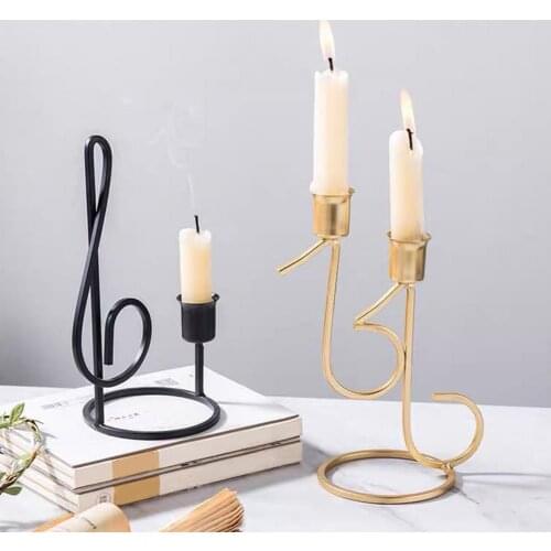 Metal Candlestick Fashion Exquisite Stable Metal Candle Holder Golden Black Eco-friendly Festival Decoration Anti-corrosion Rack