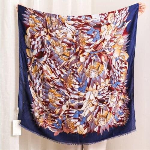 2019 Fashion Flower Print Fringe Scarves Shawl Cotton Ombre Floral Blossom Pattern Muslim Muffler Hijab Wrap 6 Color 10pcs/LOT