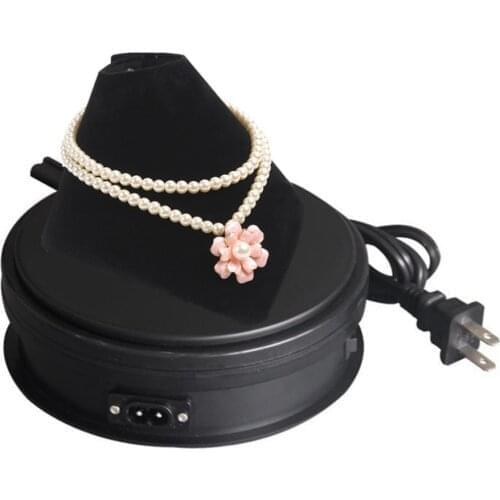 15cm Black Electric Motorized Display Stand Rotating Turntable for Jewelry Model show and 4k 3D HD Photography video