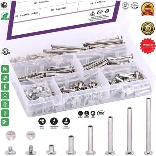 Chicago Screws Assortment Kits, Snap Rivet Books Butt Screw Kits, Photo Album Binding Screw Assort Kits,Binding Screw Post,Snap
