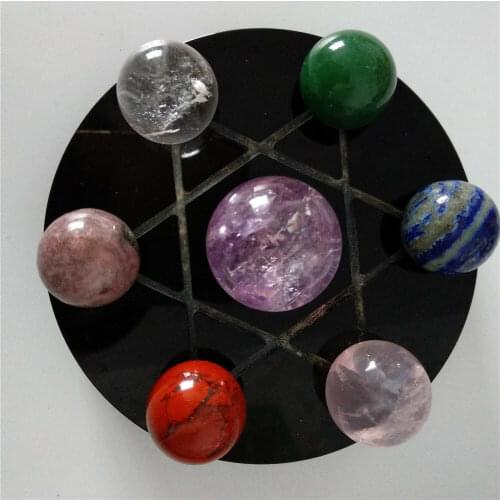 Natural Colorful Crystal seven star array Beads Crystal Ball Decoration