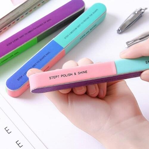 2PCS/set Professional Six-sided Polishing File Nail Printing Nail File Sanding Tool Nail File Drop Shipping 17.7X2cm
