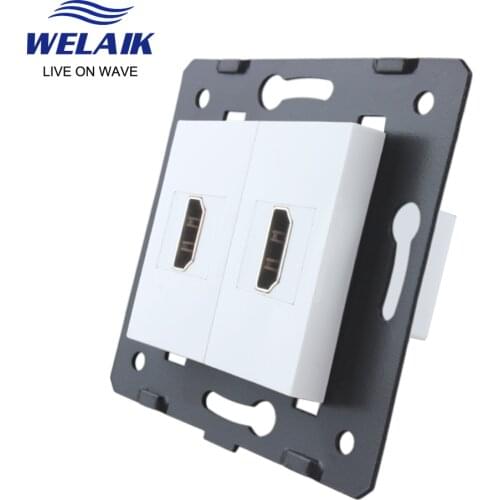 WELAIK Manufacturer-EU Standard Socket-DIY-Parts Wall-HDMI-compatible-Socket-parts-Without Glass-Panel A82HDW