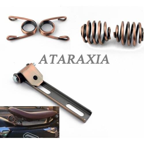 Retro Bronze Motorcycle Solo Seat Spring Steel Driver Seat Spring Hardware Bracket Mount Kit For Harley Bobber Chopper Custom