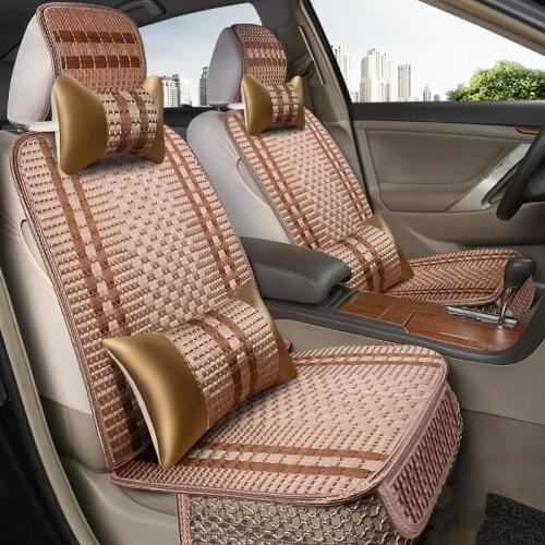 Ice Silk Seat Cover Cars Interior Automobiles Seats Covers Cushion Universal Protector Seat Leather Mats Auto Pad Accessories