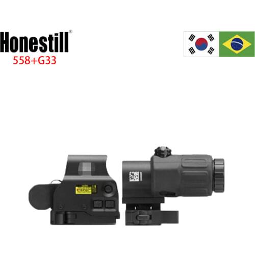 Tactical 558 Red Dot Sight G33 Multiplier 3X Magnifier Holographic Riflescope Hunting Reflex Sights For 20mm Weaver Rail Mount