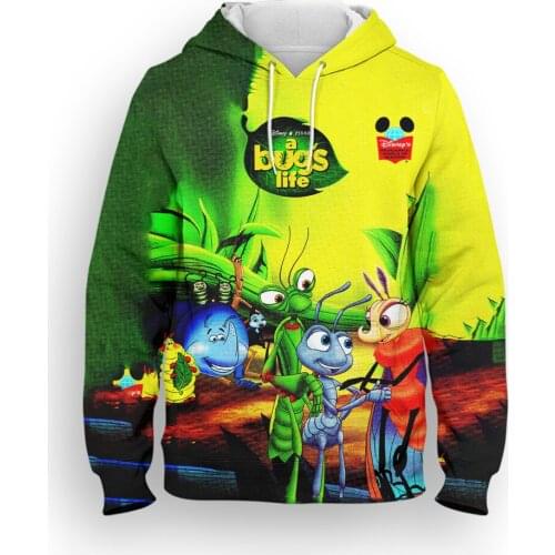 A Bugs Life Male Oversize Sweatshirt Spring Disney 3D Print Womens Hoodies Long Sleeve Cartoon Anime Clothes For Children