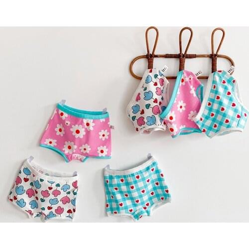 Baby Girls Underwear New Arrival Fashion Design Printing Panties For Children Briefs Cotton Stylish Breathbale Kids Boxers 3Pcs