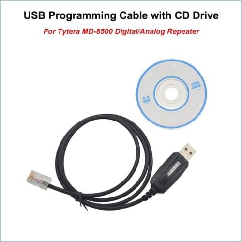 Tytera TYT MD-8500 MD8500 DMR Digital/Analog Repeater USB Programming Cable with CD Drive
