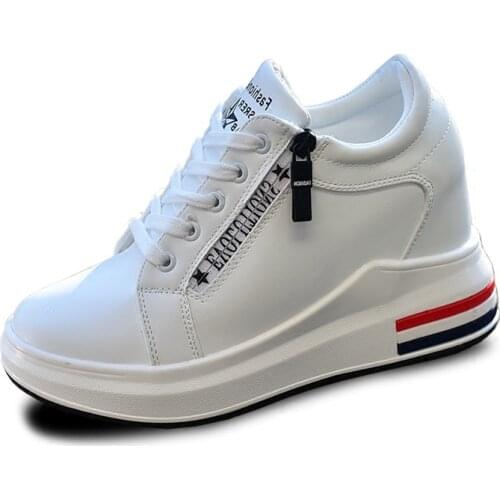 White Shoes Womens Elevator Womens Shoes 2020 Spring New Model All-match Korean-Style Platform Casual Travel Sneakers Women