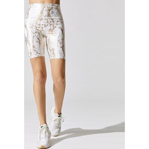 Snake Skin Women Leggings yoga shorts Fitness High Waist Elastic Hip Lifting Quick Drying Gym Joggers Biker Bermuda Tights