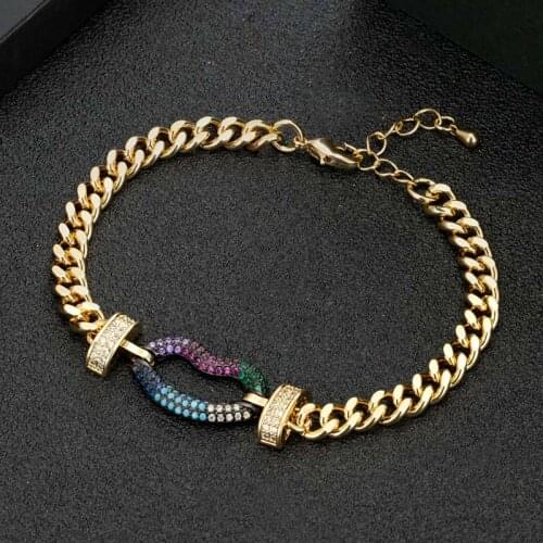 Zlxgirl 2021 New Arrival fashion mouth shape Gold color wedding bracelet bijoux brand cubic zircon cooper bangle&bracelet gifts