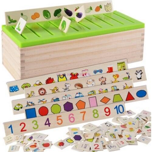 DHL 20set Montessori Early Educational Puzzles Children Intelligence Learning Puzzle Wooden Creature 3D Kids Sorting Math Puzzle