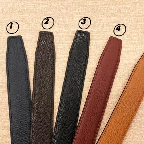 2020 WITHOUT BUCKLE two sides 3.2cm high quality men women togo belt genuine leather strap trousers first layer free shipping