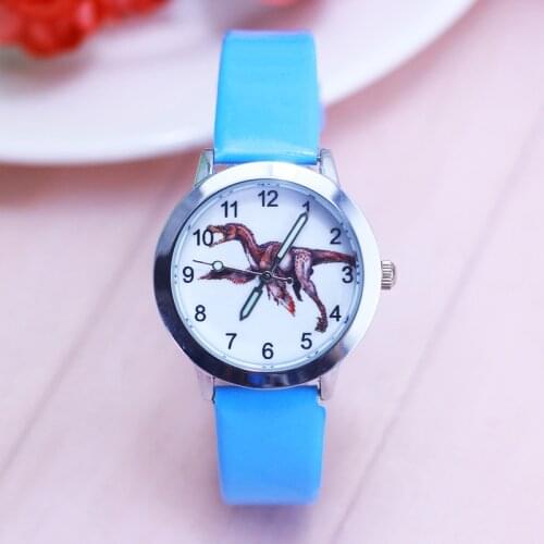 2018 famous children boys cool cartoon dinosaur quartz watches kids casual luminous hands leather strap wrist watches kol saati