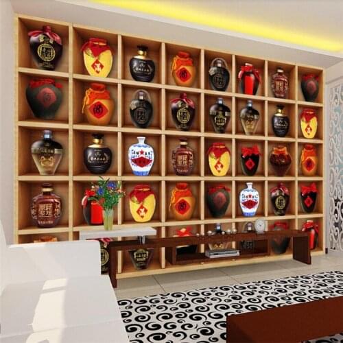 Beibehang Bar counter 3D three-dimensional background wall painting custom large mural green wallpaper papel de parede