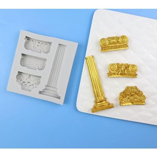 97QE Ancient Greek Pillars Mold Roman Column Mold Sugarcraft Epoxy Resin Art Tools