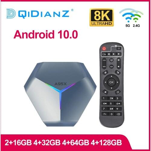 A95X F4 Smart TV Box Android 10 Amlogic S905X4 TVBox 4K YouTube 4GB RAM 32GB 64GB 128GB ROM 2.4G/5G Wifi RGB Light Set Top Box