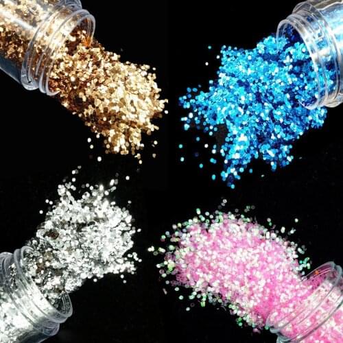 Nail Sequins Glitter Flakes Chunky Sequins Laser Iridescent Flakes Ultra-thin Tips Colorful Paillette Face Body Hair Nail Art