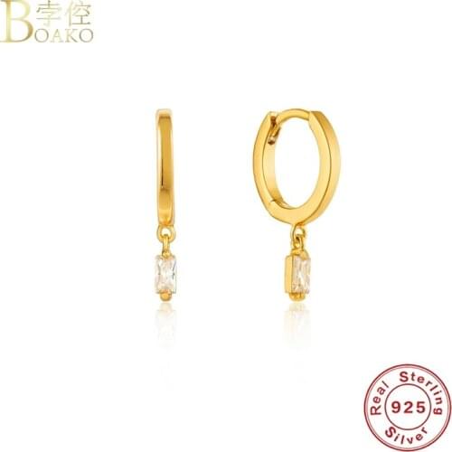 BOAKO CZ Piercing Hoop Earring 925 Sterling Silver Earrings For Women 2021 Luxury Vintage Jewelry Bijoux Party Pendientes Aretes