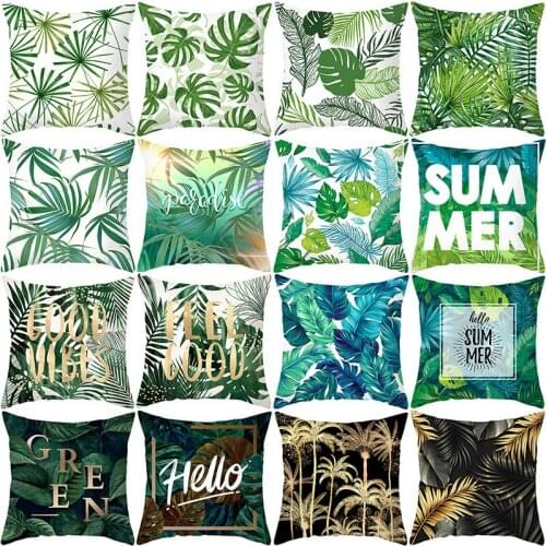 Cushion Cover Household Goods Sofa Pillow Cases Northern European-Style Chloroplastida Cushion Cover Office Pillowcase