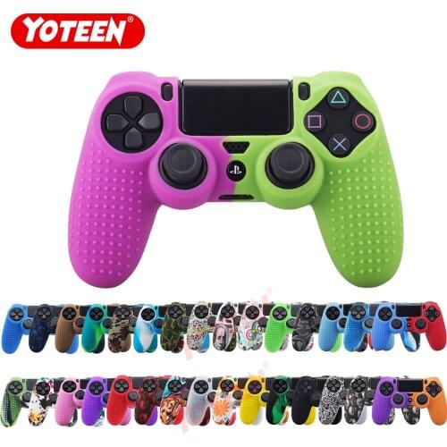 Wholesale 10pcs for PS4 Slim/Pro Dualshock4 Controller Cover Case Camouflage Case Graffiti Studded Dots Silicone Rubber Gel Skin