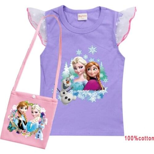 Disney Frozen Cartoon Cute The Kids T Shirt Boys Girls Kawaii Anna Elsa Children T-shirt New Fashion Movie Tshirt