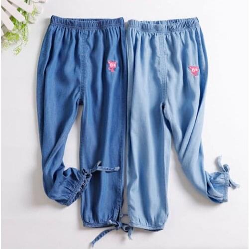 Childrens wear baggy jeans trousers summer boys and girls elastic pants