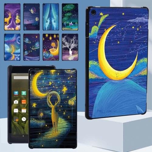For Amazon Fire 7 5/7/9th Gen /HD 8 /Fire HD 10/Fire HD 8/ Plus 10th Gen 2020 Oil Painting Series Tablet Back Case + Stylus
