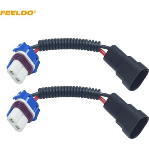 FEELDO 2PC Car Ceramic Socket 9006 Ceramic Wiring Harness Connector Adaptor For LED/HID Headlight Bulb Socket Holder #HQ5951