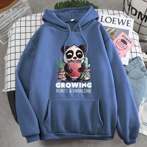 Hoodies Growing Panda Cartoon Harajuku Kawaii Pullover For Mens Hip Hop Casual Men Sweatshirt Comfortable Fashion Long Sleeve