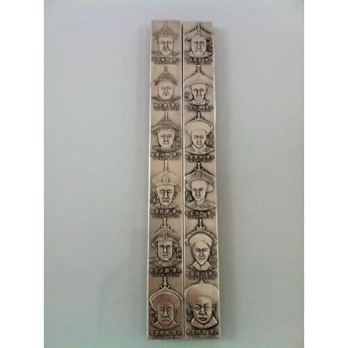 China painting and calligraphy auxiliary products make paper smooth metal crafts qing dynasty 12 emperors statue Paper weight