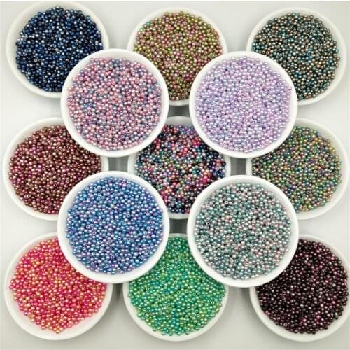 2000Piece/bag 3mm Rainbow Color Round Imitation ABS Pearl Beads Have Hole Loose Beads for Jewelry Making DIY Garment Bags Shoes