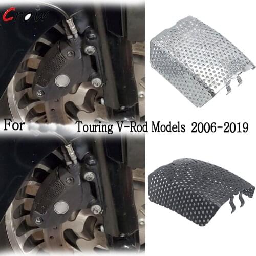 Motorcycle Front Brake Caliper Cover For Harley Touring 2008-2019 V-Rod 2006-2019 Black Protection Guard Cap Stainless Steel US