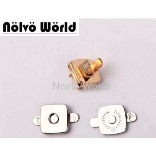 50pcs 4 colors 14*14*2mm square shape magnetic snap button clasp fastener for handbag purse wallet,metal snaps buttons