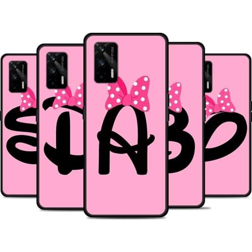 Cute Bow-Knot Letter For Realme 8 GT Neo Flash Edition Explorer Master Q3 Pro Narzo30 C21 C20 C11 C20A C21Y Phone Case