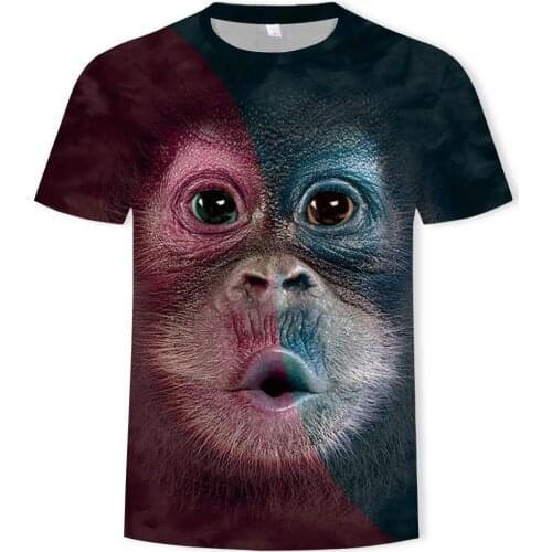 2019 Monkey mens T-shirts 3D Printe fashion Animal tshirt Short Sleeve Funny Design Casual Tops Tees tee shirt homme O-neck